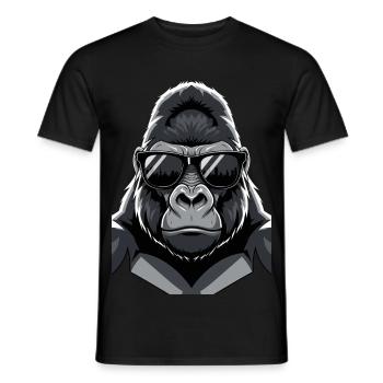 Cool Gorilla Sunglasses Design - Men's T-Shirt - black - Front - AI Model Male 178 light (178cm)