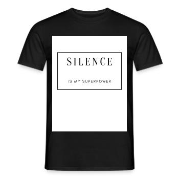 Silence, Strength and Serenity on Textile - Men's T-Shirt - black - Front - AI Model Male 178 light (178cm)