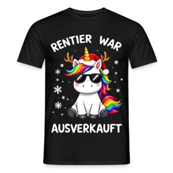 Renne a été vendu Licorne Noël - T-shirt homme - noir - Devant - AI Model Male 178 light (178cm)