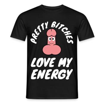 Énergie humour Cartoon Logo | des images amusantes - T-shirt homme - noir - Devant - AI Model Male 178 light (178cm)