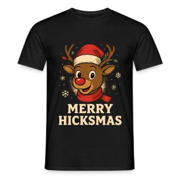 Rudolph Renne Noël Drôle Mignon Hiver - T-shirt homme - noir - Devant - AI Model Male 178 light (178cm)