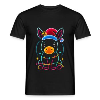 Esel Elfe Weihnachten Lustig Geschenk - Männer T-Shirt - Schwarz - Vorne - AI Model Male 178 light (178cm)
