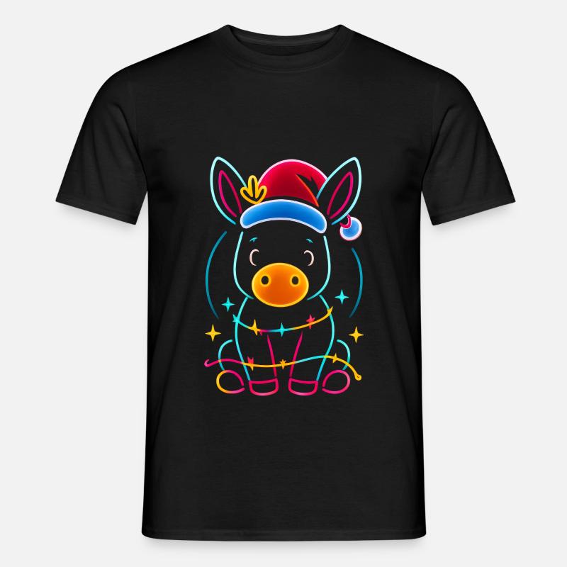 Esel Elfe Weihnachten Lustig Geschenk - Männer T-Shirt - Schwarz