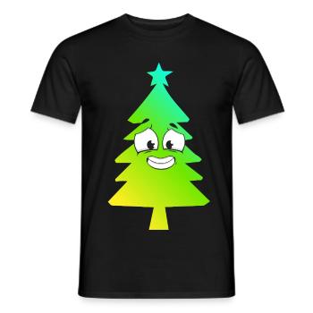 Christmas Tree Gradient Smile - Men's T-Shirt - black - Front - AI Model Male 178 light (178cm)