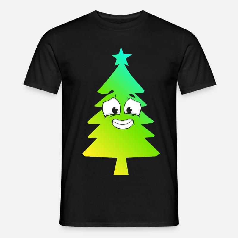 Weihnachtsbaum-Farbverlauf Lächeln - Männer T-Shirt - Schwarz