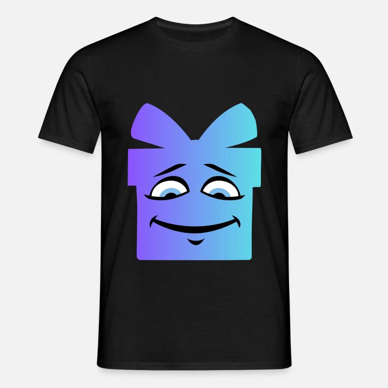 Gradient Smiling Geschenkbox - Männer T-Shirt - Schwarz
