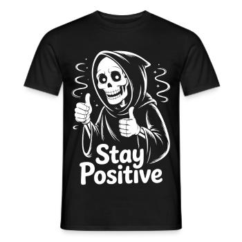Skelett Stay Positive - Männer T-Shirt - Schwarz - Vorne - AI Model Male 178 light (178cm)