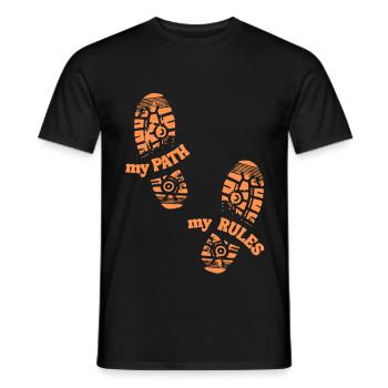 Mein Weg Meine Regeln Fußabdruck - Männer T-Shirt - Schwarz - Vorne - AI Model Male 178 light (178cm)