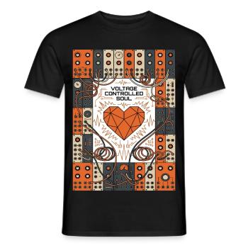 Tension-controlled soul. Synth - Men's T-Shirt - black - Front - AI Model Male 178 light (178cm)