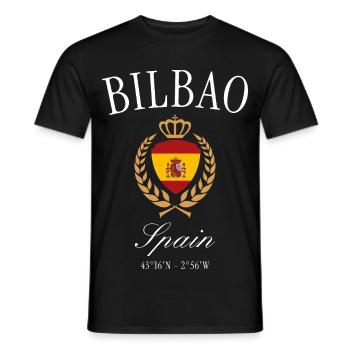 Bilbao Spanien Wappen Krone – Reise Souvenir - Männer T-Shirt - Schwarz - Vorne - AI Model Male 178 light (178cm)