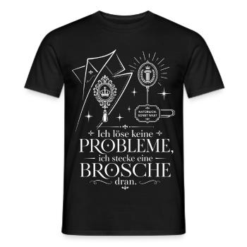 Ich stecke eine Brosche dran - Männer T-Shirt - Schwarz - Vorne - AI Model Male 178 light (178cm)