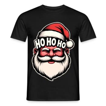 Dessin animé vintage de Noël Santa Ho - T-shirt homme - noir - Devant - AI Model Male 178 light (178cm)