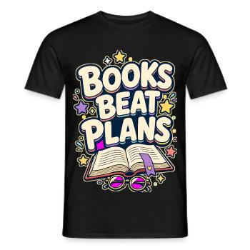 LIVRES BATTENT LES PLANS Nap - T-shirt homme - noir - Devant - AI Model Male 178 light (178cm)