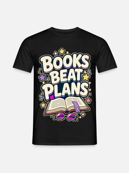 BOOKS BEAT PLANS Nickerchen - Männer T-Shirt - Schwarz