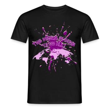 Purple World Graffiti Splash - Men's T-Shirt - black - Front - AI Model Male 178 light (178cm)