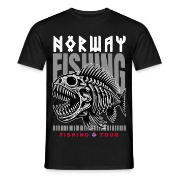 Norway Fishing Tour - Men's T-Shirt - black - Front - AI Model Male 178 light (178cm)