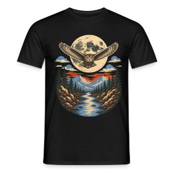 Nachteule - Männer T-Shirt - Schwarz - Vorne - AI Model Male 178 light (178cm)