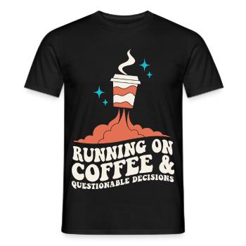 Kaffee für fragwürdige Entscheidungen - Männer T-Shirt - Schwarz - Vorne - AI Model Male 178 light (178cm)