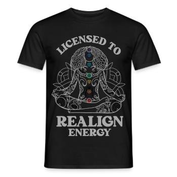 Chakra Lizenz - Energie im Flow - Männer T-Shirt - Schwarz - Vorne - AI Model Male 178 light (178cm)