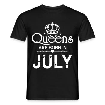 Queens Are Born in July - Men's T-Shirt - black - Front - AI Model Male 178 light (178cm)