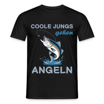 Coole Jungs gehen angeln Angler - Männer T-Shirt - Schwarz - Vorne - AI Model Male 178 light (178cm)