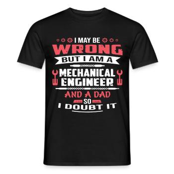 Mechanical Engineer Dad - Men's T-Shirt - black - Front - AI Model Male 178 light (178cm)