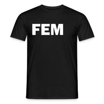 FEM - Männer T-Shirt - Schwarz - Vorne - AI Model Male 178 light (178cm)