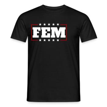 FEM - Männer T-Shirt - Schwarz - Vorne - AI Model Male 178 light (178cm)