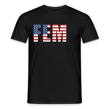 FEM - Männer T-Shirt - Schwarz - Vorne - AI Model Male 178 light (178cm)