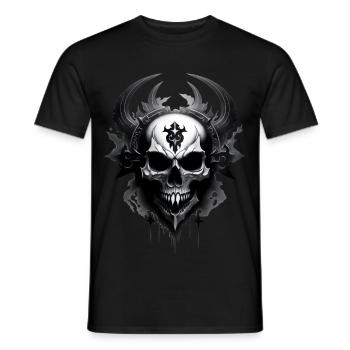 Chaos symbol skull - Men's T-Shirt - black - Front - AI Model Male 178 light (178cm)