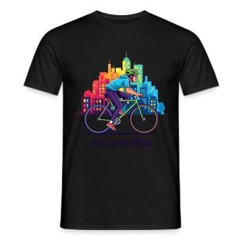 My Car is a Bike - Men's T-Shirt - black - Front - AI Model Male 178 light (178cm)