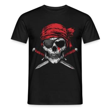 Pirat - Männer T-Shirt - Schwarz - Vorne - AI Model Male 178 light (178cm)