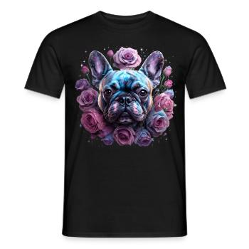 Tête de bouledogue français - T-shirt homme - noir - Devant - AI Model Male 178 light (178cm)