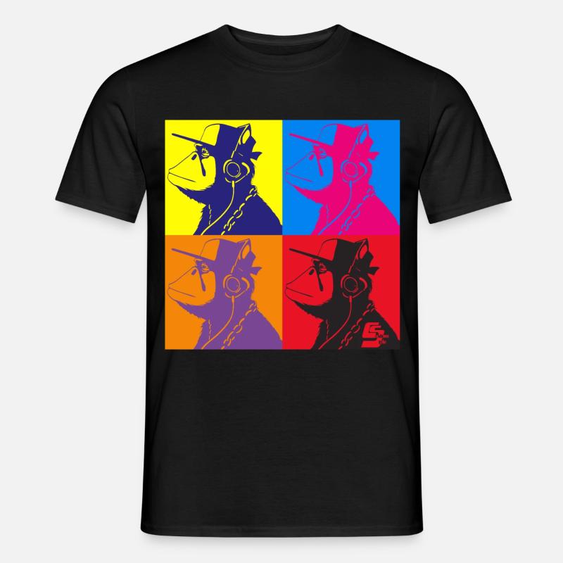 Affe Warhol von Custom - Männer T-Shirt - Schwarz