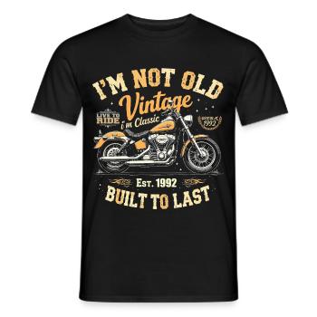 Millésime 1992 Né Moto Cadeau d’anniversaire - T-shirt homme - noir - Devant - AI Model Male 178 light (178cm)