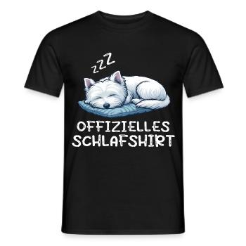 Offizielles Schlafshirt West highland terrier hund - Männer T-Shirt - Schwarz - Vorne - AI Model Male 178 light (178cm)
