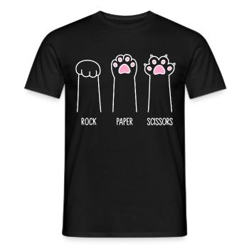 Rock Paper Scissors - Katzenpfoten - Männer T-Shirt - Schwarz - Vorne - AI Model Male 178 light (178cm)