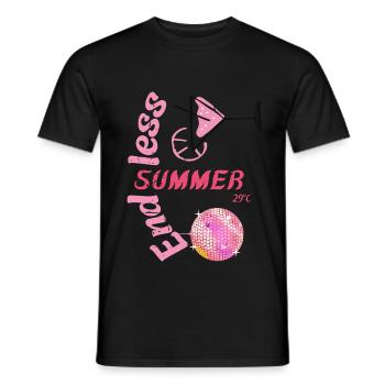 Endless Summer with cocktail and disco flair - Men's T-Shirt - black - Front - AI Model Male 178 light (178cm)