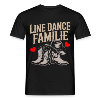 Line Dance Family Dad Mom Kids - Men's T-Shirt - black - Front - AI Model Male 178 light (178cm)