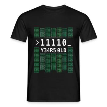 11110 ANS CODE BINAIRE D’ORDINATEUR 30E ANNIVERSAIRE - T-shirt homme - noir - Devant - AI Model Male 178 light (178cm)