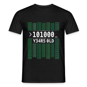 101000 YEARS OLD COMPUTER BINARY CODE 40TH BIRTHDAY - Men's T-Shirt - black - Front - AI Model Male 178 light (178cm)