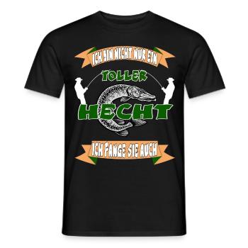 Hecht Angler Mann Cool Lustig Spruch Fisch Angel - Männer T-Shirt - Schwarz - Vorne - AI Model Male 178 light (178cm)