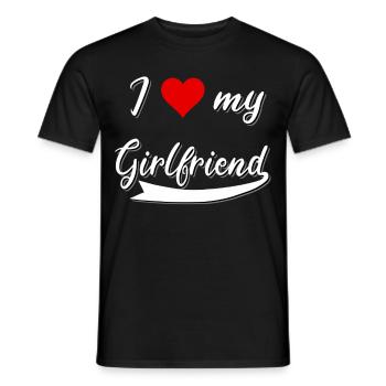 ❤️ Amour Couple Saint-Valentin Cadeau Petite amie Amour - T-shirt homme - noir - Devant - AI Model Male 178 light (178cm)
