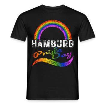 Journée de la fierté Hambourg LGBTQ+ CSD Gay Queer Love - T-shirt homme - noir - Devant - AI Model Male 178 light (178cm)