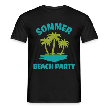 Été Plage Fête Vacances Musique Mer Palmiers Plage - T-shirt homme - noir - Devant - AI Model Male 178 light (178cm)