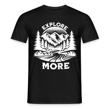Camping Aventure Plein air Nature Randonnée Montagne - T-shirt homme - noir - Devant - AI Model Male 178 light (178cm)