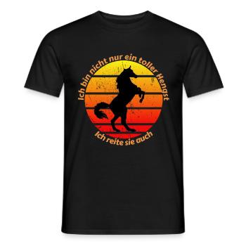 cheval étalon cavalier disant drôle de chevaux cadeau - T-shirt homme - noir - Devant - AI Model Male 178 light (178cm)