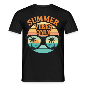 Retro Sunglasses Summer Vibes Design - Men's T-Shirt - black - Front - AI Model Male 178 light (178cm)