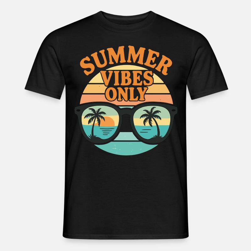 Retro Sonnenbrille Sommer Vibes Design - Männer T-Shirt - Schwarz