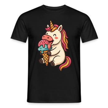 Unicorn Cream Unicorn Gift Design - Men's T-Shirt - black - Front - AI Model Male 178 light (178cm)